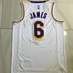 NBA 6 James Lakers authentique Maillot blanc